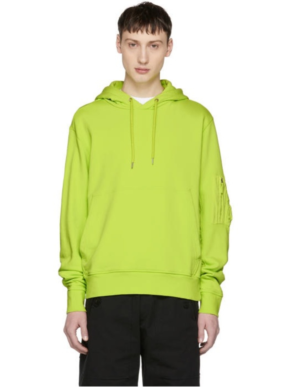 TIM COPPENS Neon Green Hooded Sweatshirt XL